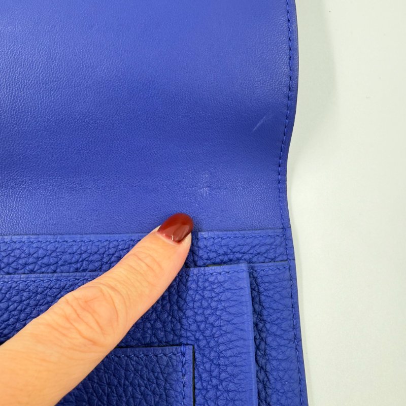 HERMES - 7T電光藍 Togo Dogon長夾-15