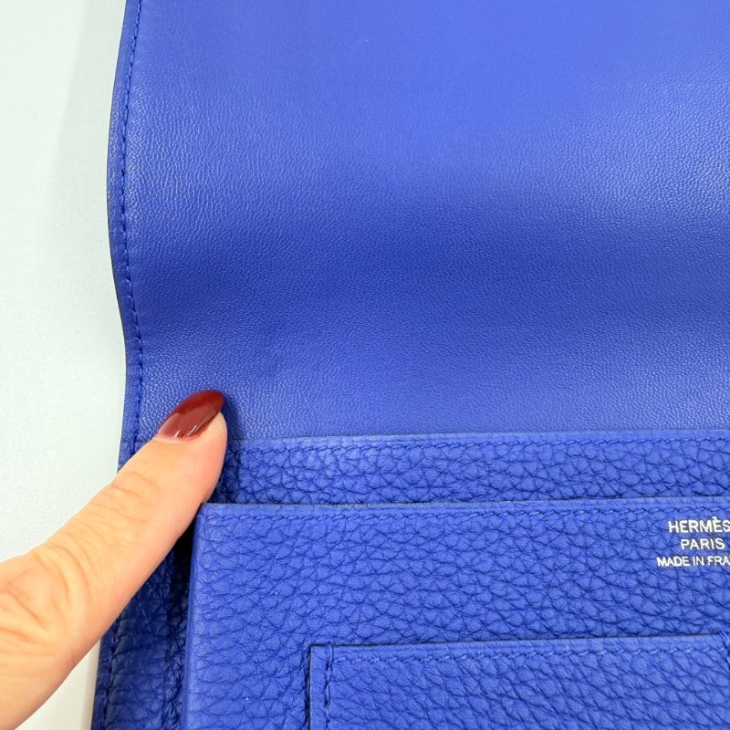 HERMES - 7T電光藍 Togo Dogon長夾-16