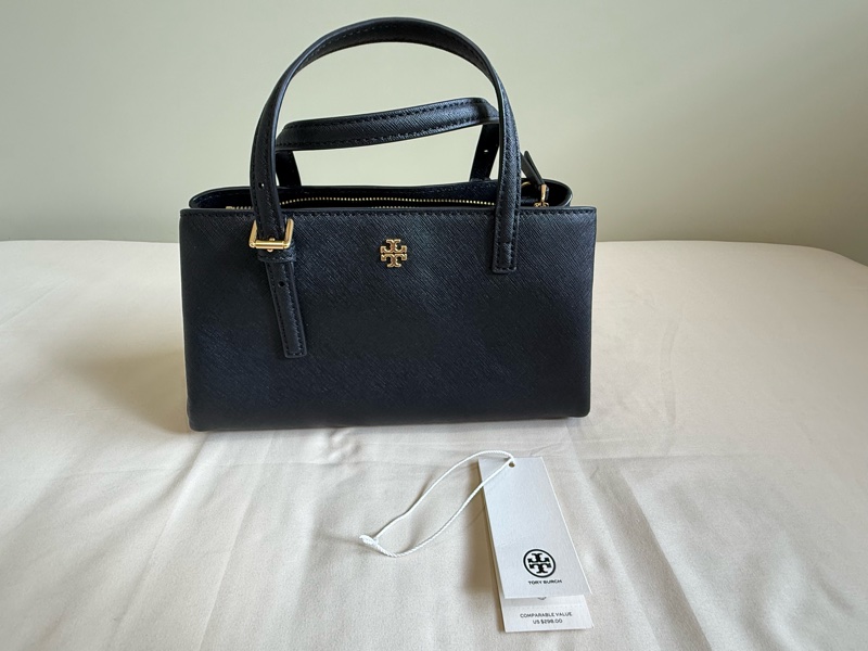 Tory Burch Emerson Mini Top Zip Tote 黑色｜近全新附吊牌｜防刮皮革-6