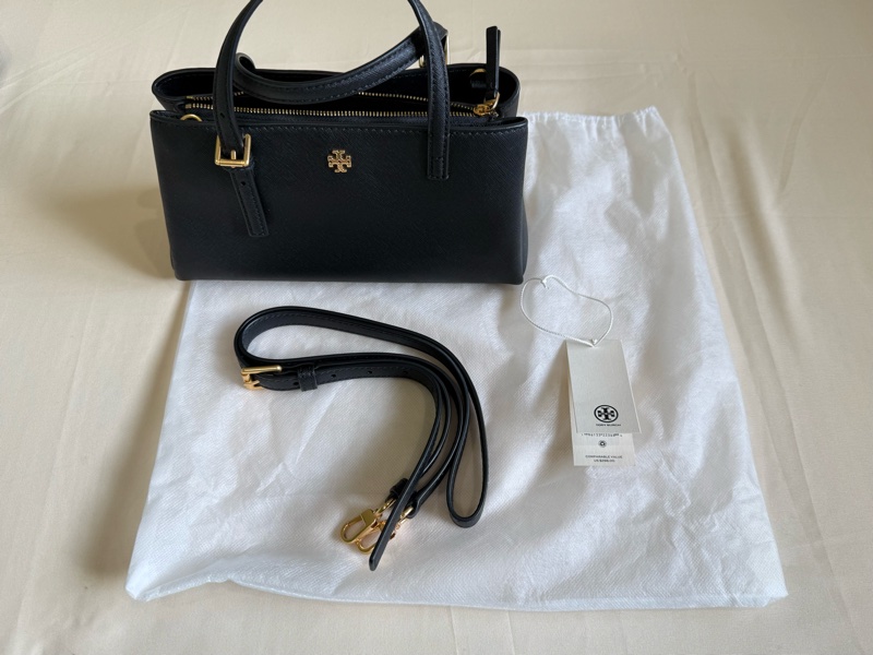Tory Burch Emerson Mini Top Zip Tote 黑色｜近全新附吊牌｜防刮皮革-9