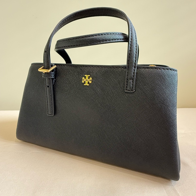 Tory Burch Emerson Mini Top Zip Tote 黑色｜近全新附吊牌｜防刮皮革-10
