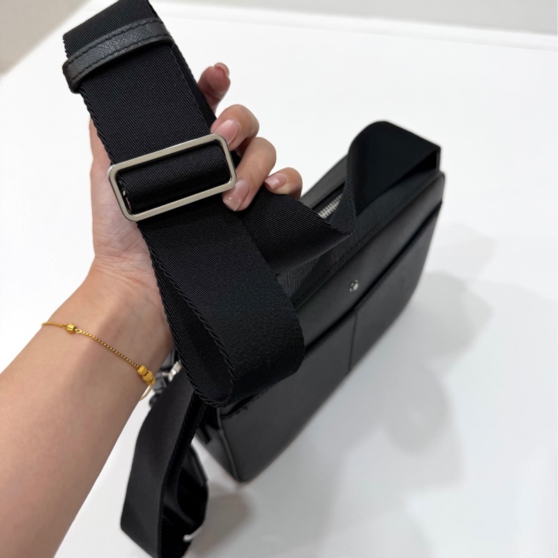 montblanc 萬寶龍 黑色 郵差包 斜背包 側背包 肩背包-22