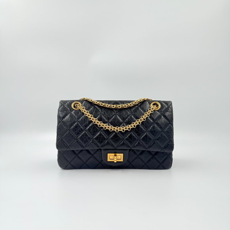 CHANEL - 黑色復古金釦2.55 Handbag-0
