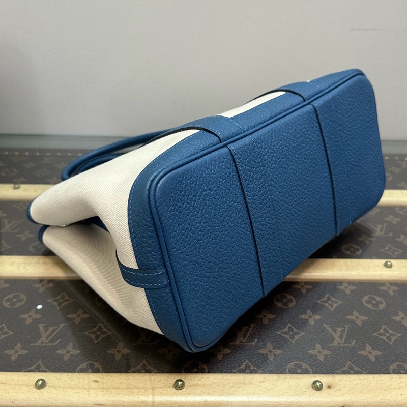 HERMES 帆布拼皮花園30手提包30*21*14 98新配件塵袋-3