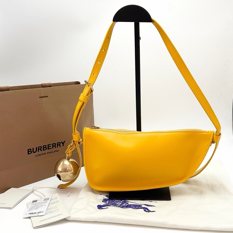 BURBERRY黃色Shield鈴鐺包24*12*6 98新配件塵袋-1