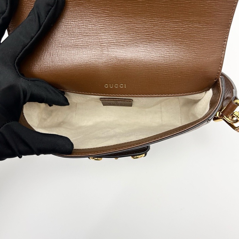 GUCCI 老花小號1955肩背斜背馬鞍包20.5*14.5*5 98新配件塵袋-2