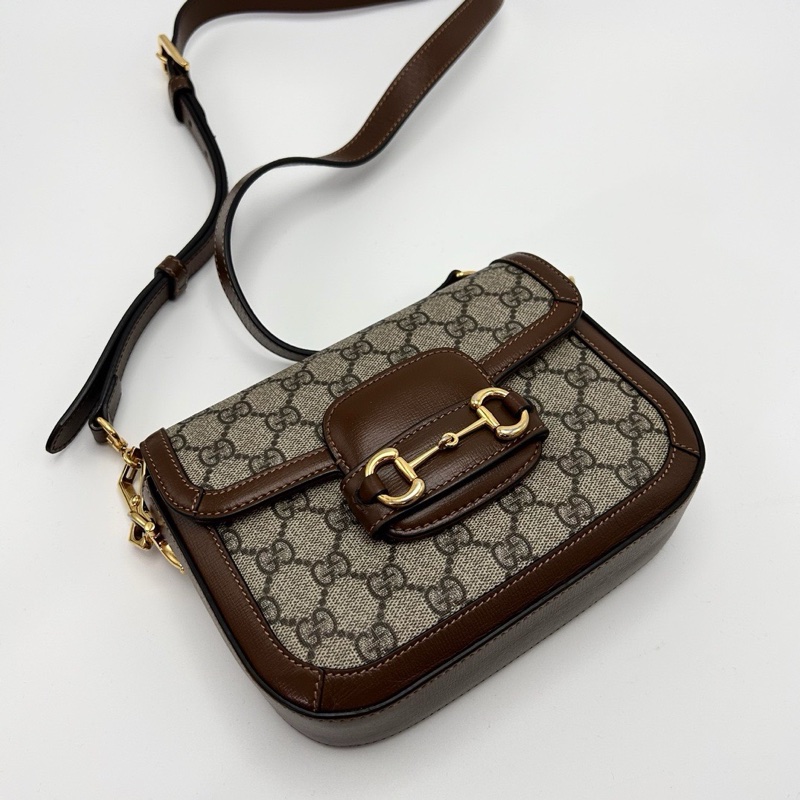 GUCCI 老花小號1955肩背斜背馬鞍包20.5*14.5*5 98新配件塵袋-3