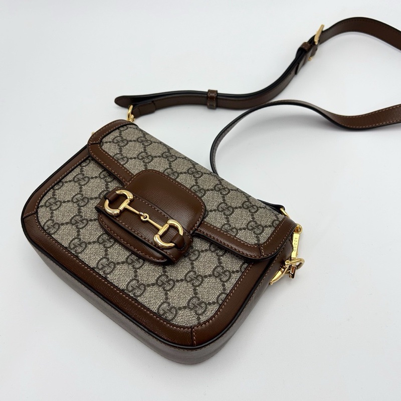 GUCCI 老花小號1955肩背斜背馬鞍包20.5*14.5*5 98新配件塵袋-5