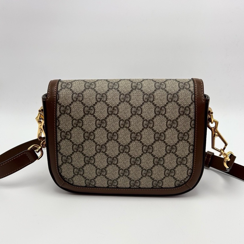 GUCCI 老花小號1955肩背斜背馬鞍包20.5*14.5*5 98新配件塵袋-6