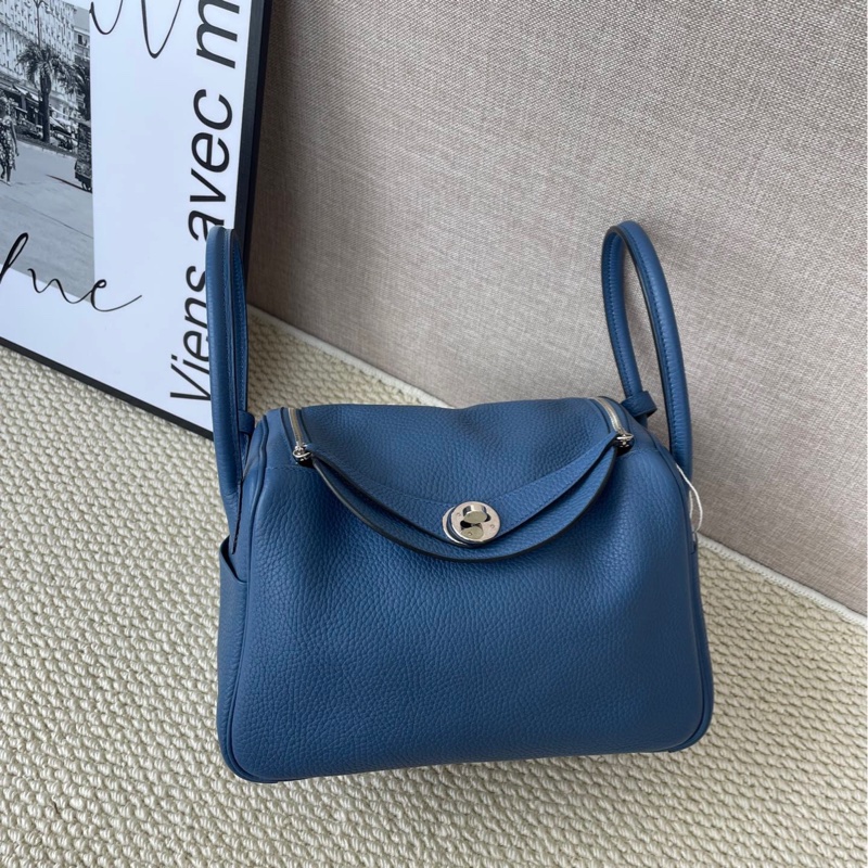 Hermes Lindy 26 瑪瑙藍拼白線-0