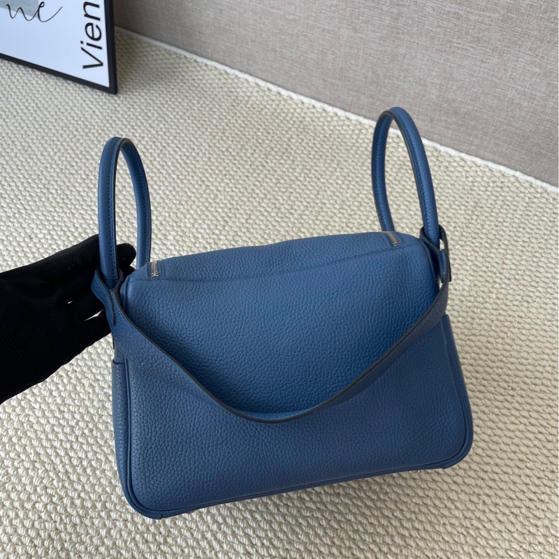 Hermes Lindy 26 瑪瑙藍拼白線-2