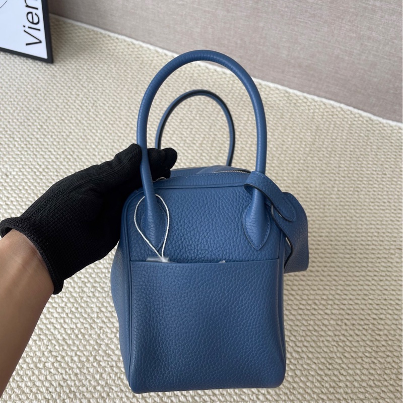 Hermes Lindy 26 瑪瑙藍拼白線-4