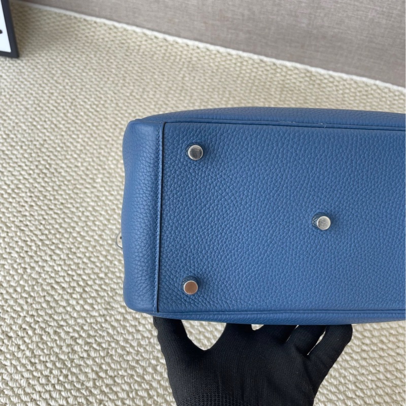 Hermes Lindy 26 瑪瑙藍拼白線-5