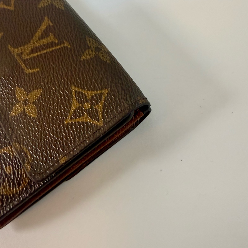 ✔️LV Louis Vuitton 路易威登 Monogram M61652 原花金扣三折零錢短夾-11