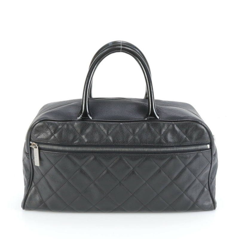 香奈兒 Matelasse 魚子醬皮保齡球包 女士真皮手提包-2