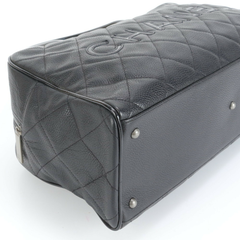 香奈兒 Matelasse 魚子醬皮保齡球包 女士真皮手提包-3