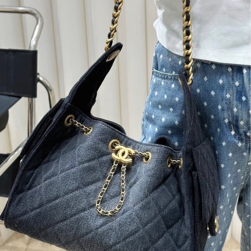 Chanel香奈兒25bag漸變牛仔小號-4