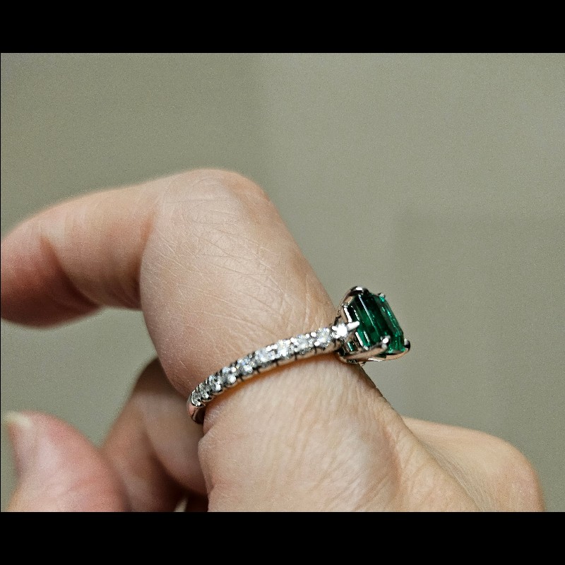 Cartier 祖母綠1. 42ct無油戒指-2