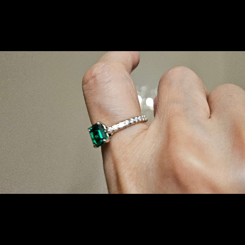 Cartier 祖母綠1. 42ct無油戒指-3