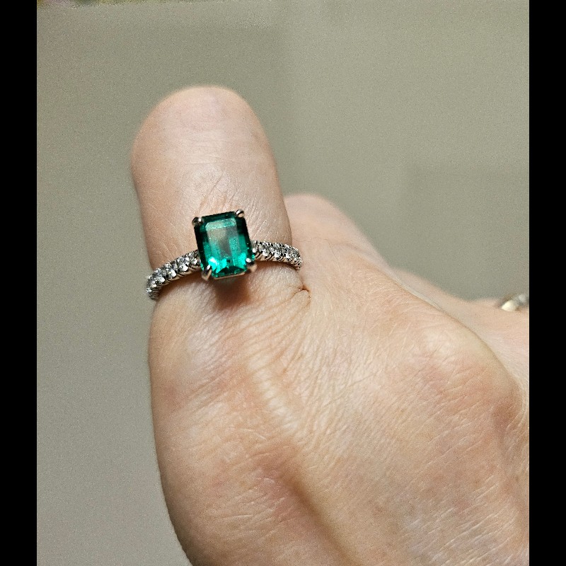 Cartier 祖母綠1. 42ct無油戒指-9