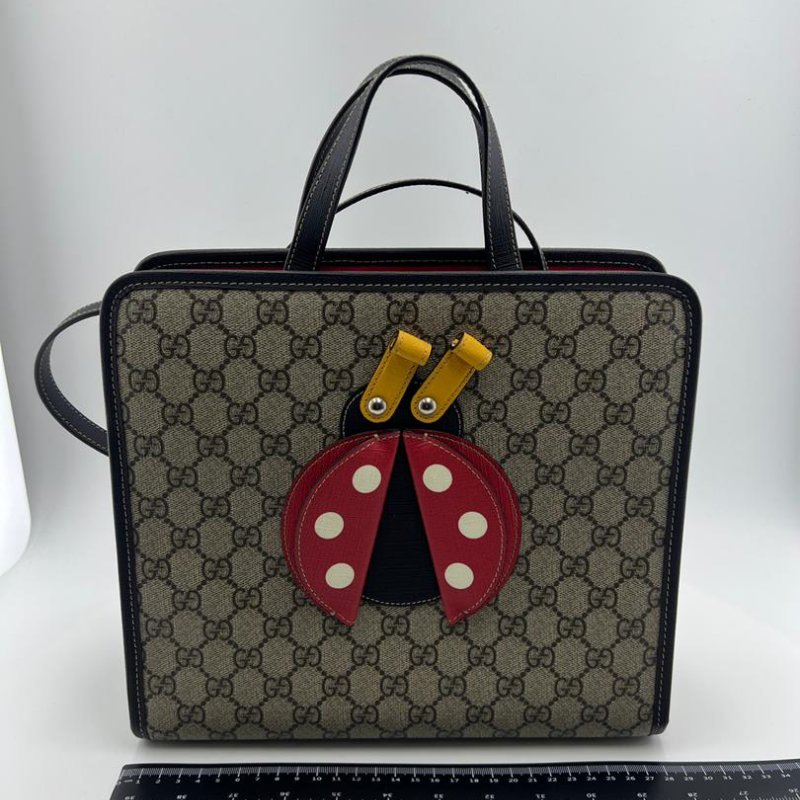 古馳 經典老花帆布手提托特包-0