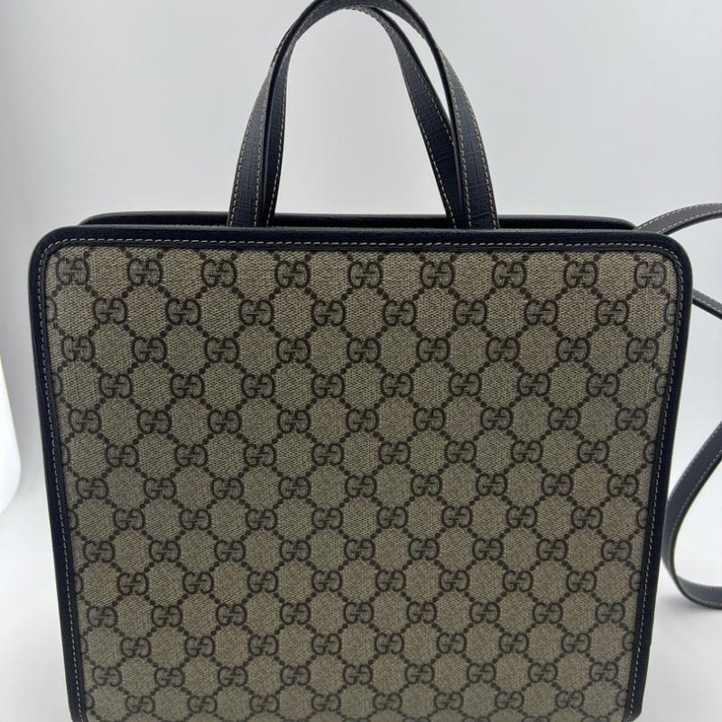 古馳 經典老花帆布手提托特包-11