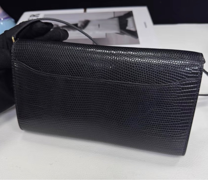 Hermes  黑金蜥蜴皮 Constance long to go 愛馬仕 康康底長20黑色 蜥蜴皮 B刻（23年產）金扣-1