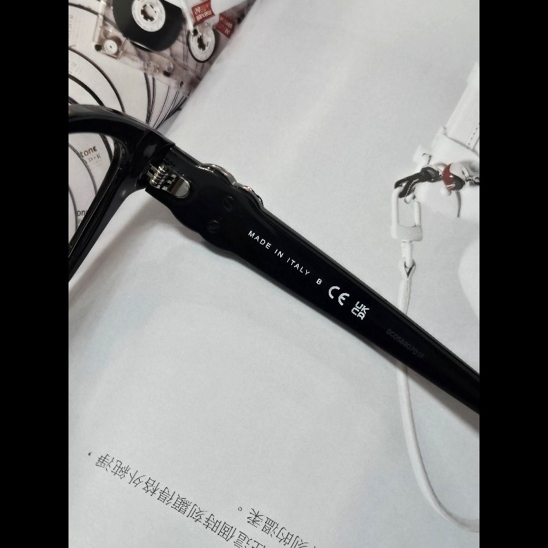 Chanel 香奈兒 皮穿鍊 鑽 抗uv黑框平光眼鏡 素顏神器-9