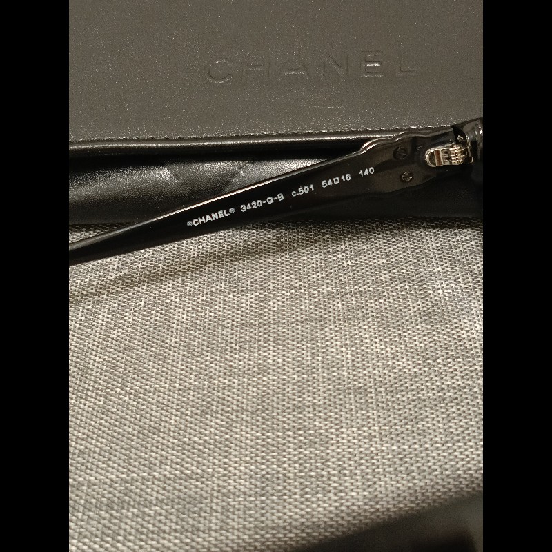 Chanel 香奈兒 皮穿鍊 鑽 抗uv黑框平光眼鏡 素顏神器-14