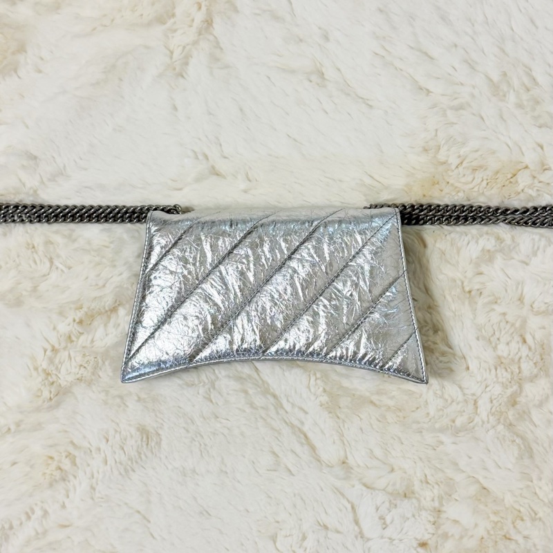 Balenciaga粉碎鏈條包 金屬銀 XS-1