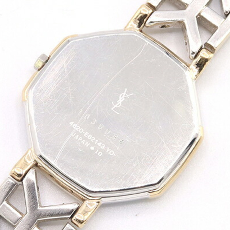 Yves Saint Laurent 女士八角形腕錶 4620-E62143 不鏽鋼石英雙色經典復古 YSL 八角形 Y-3