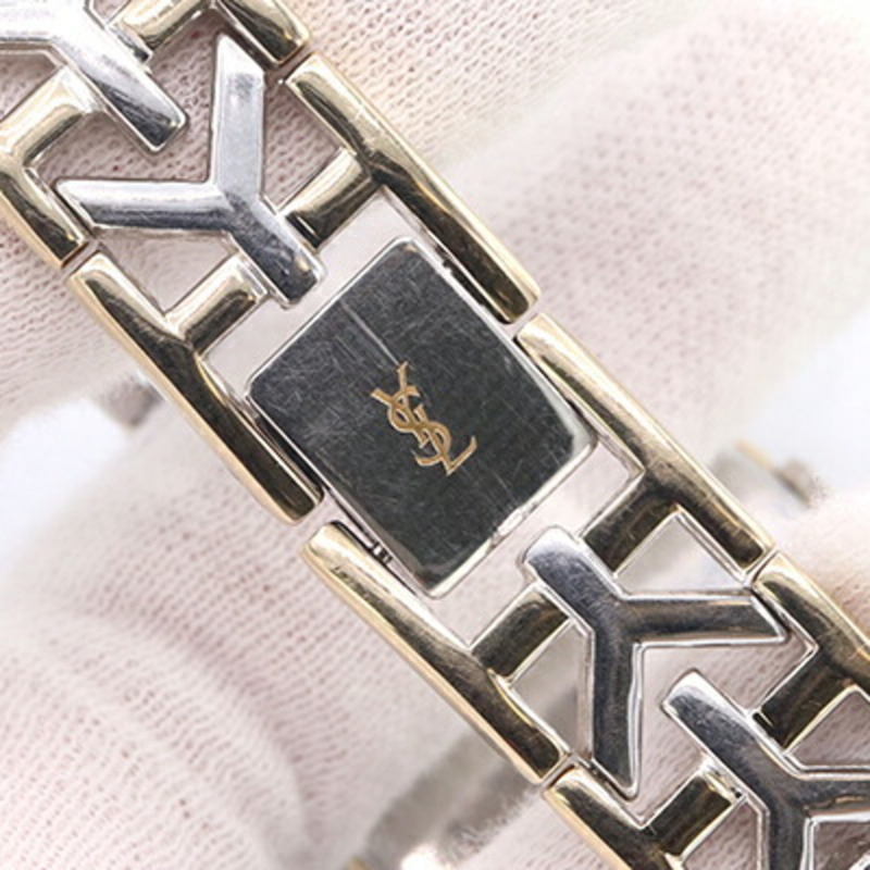 Yves Saint Laurent 女士八角形腕錶 4620-E62143 不鏽鋼石英雙色經典復古 YSL 八角形 Y-7