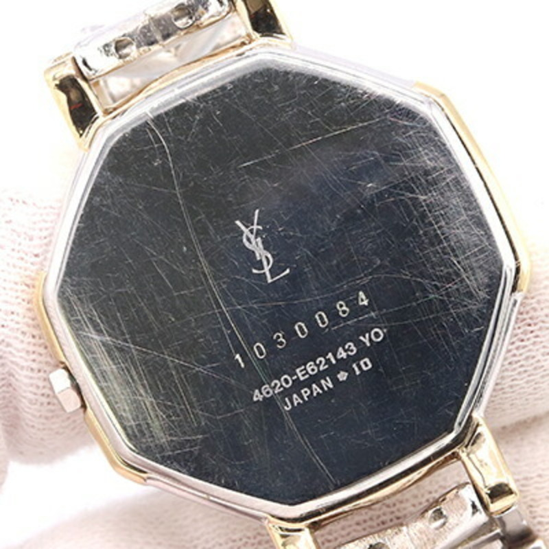 Yves Saint Laurent 女士八角形腕錶 4620-E62143 不鏽鋼石英雙色經典復古 YSL 八角形 Y-9