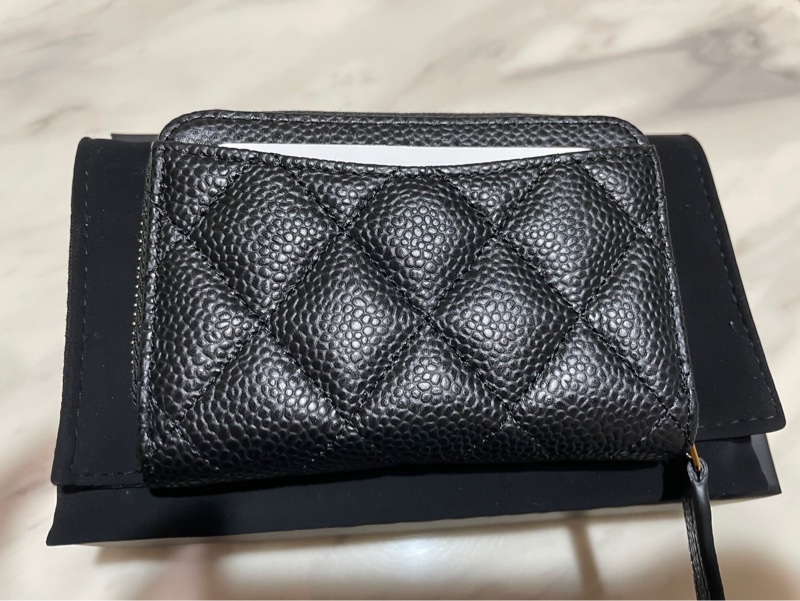 CHANEL AP0216 黑金荔枝零錢卡包(晶片款)-1