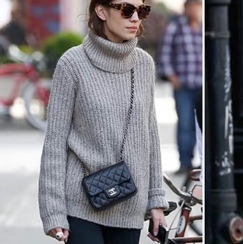 香奈兒 Chanel 方胖 荔枝牛皮 黑銀-1