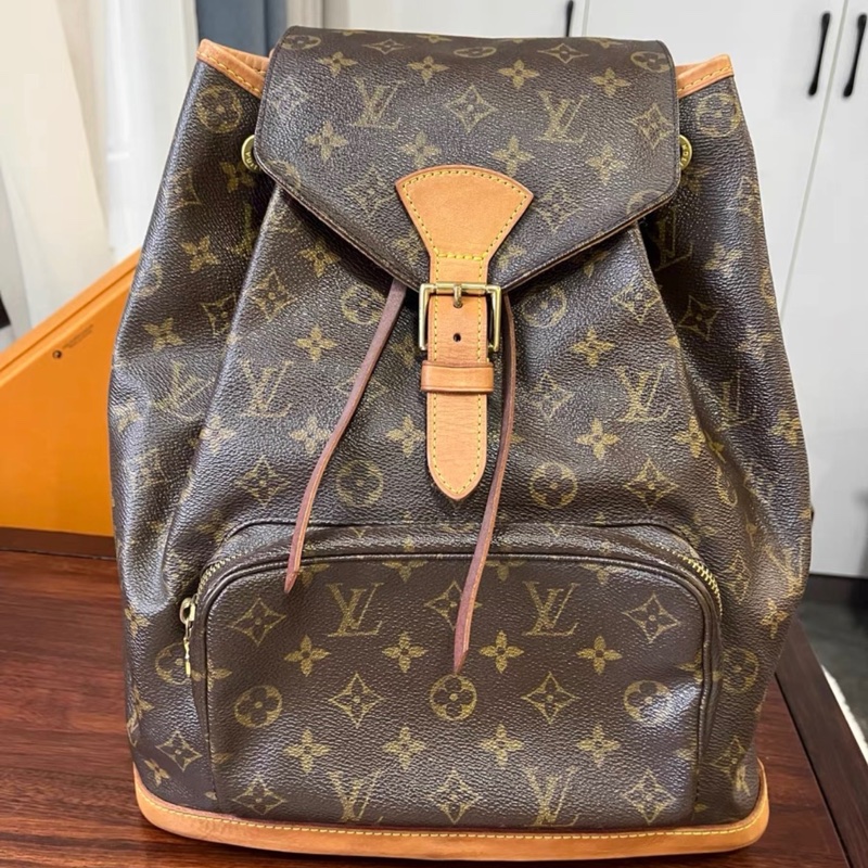 Lv 中古老花大號雙肩包-0