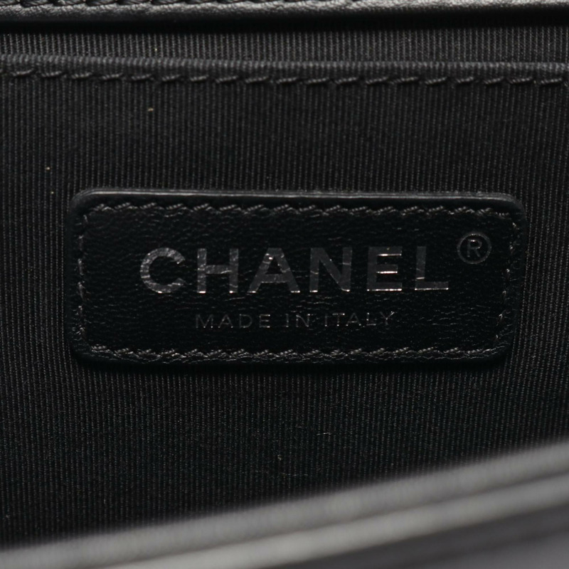 香奈兒 Boy Chanel 單肩包,皮革和織物材質,女士,黑白配色,A67086-3