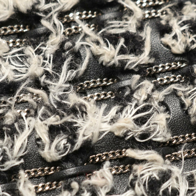 香奈兒 Boy Chanel 單肩包,皮革和織物材質,女士,黑白配色,A67086-12