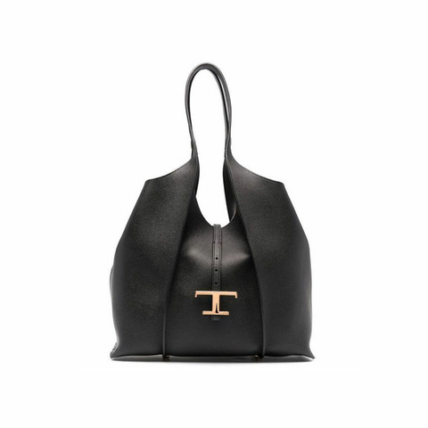 TODS 經典款中型購物手提包（黑色）