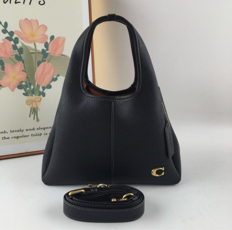 Coach Lana Shoulder Bag 23 Black CM545 Handbag Crossbody Diagonal Leather-6