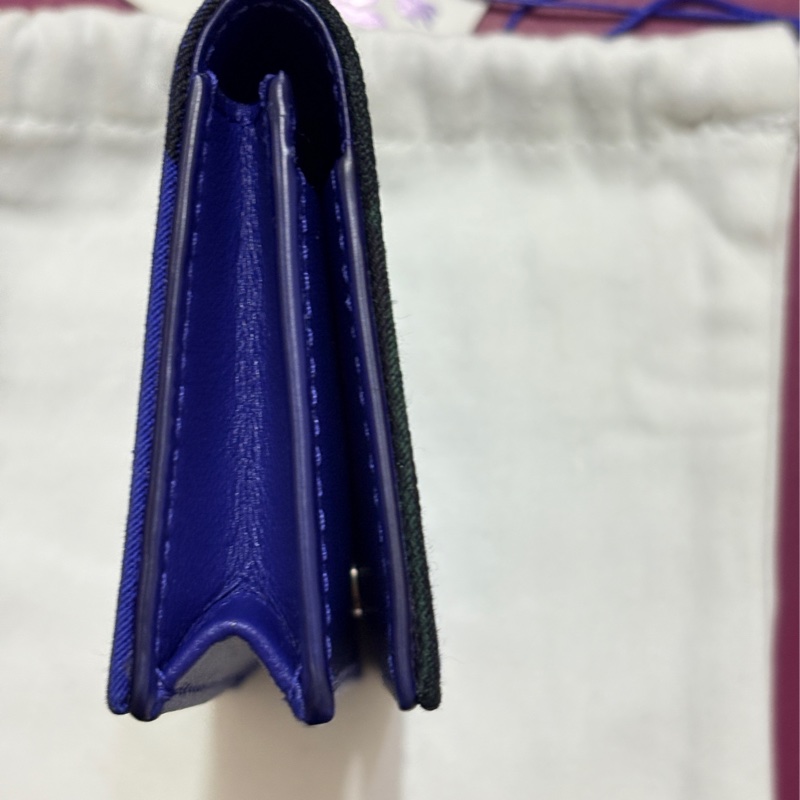 BURBERRY 藍色格紋防刮皮革卡夾-6