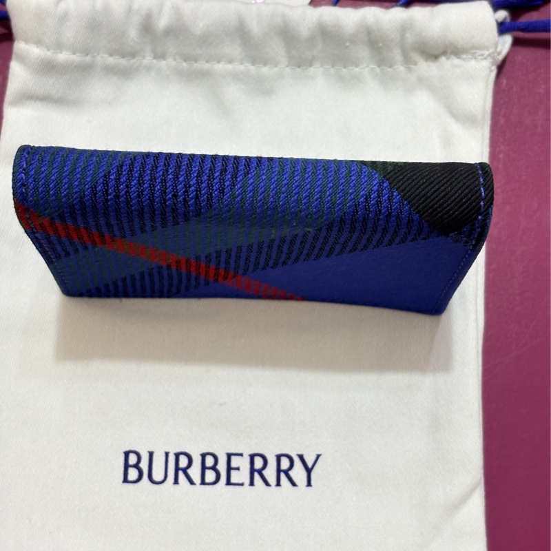 BURBERRY 藍色格紋防刮皮革卡夾-8