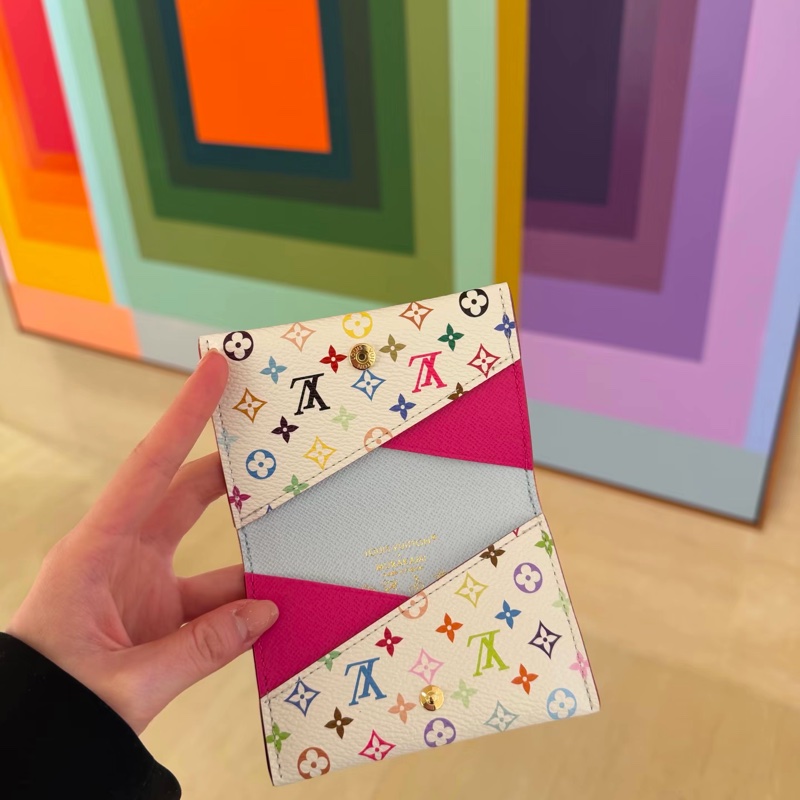 Louis Vuitton LV 村上隆 TM Slim Card Holder 白三彩卡包-2