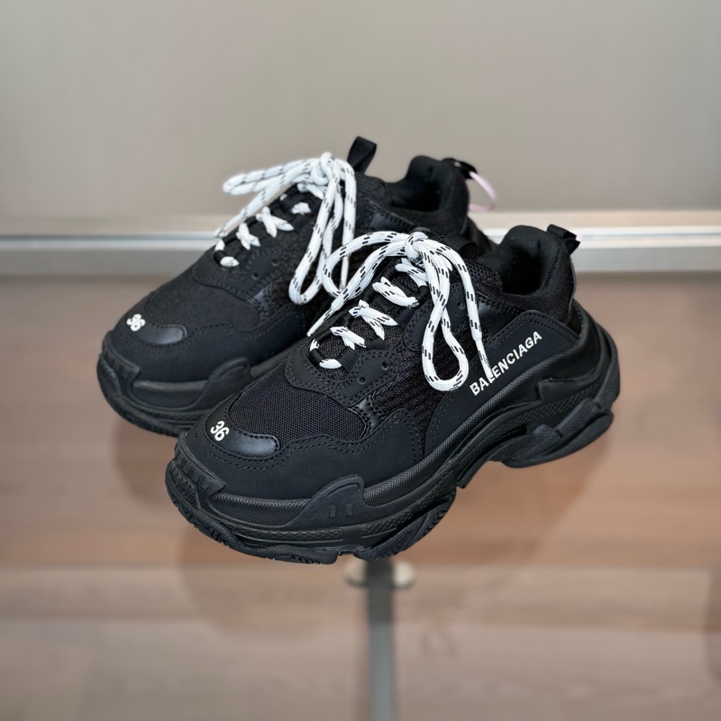 98新Balenciaga/巴黎世家 Triple S 黑色老爹鞋 尺碼/36碼-0