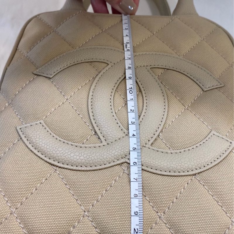 Chanel 手提帆布流蘇老香 米白-2