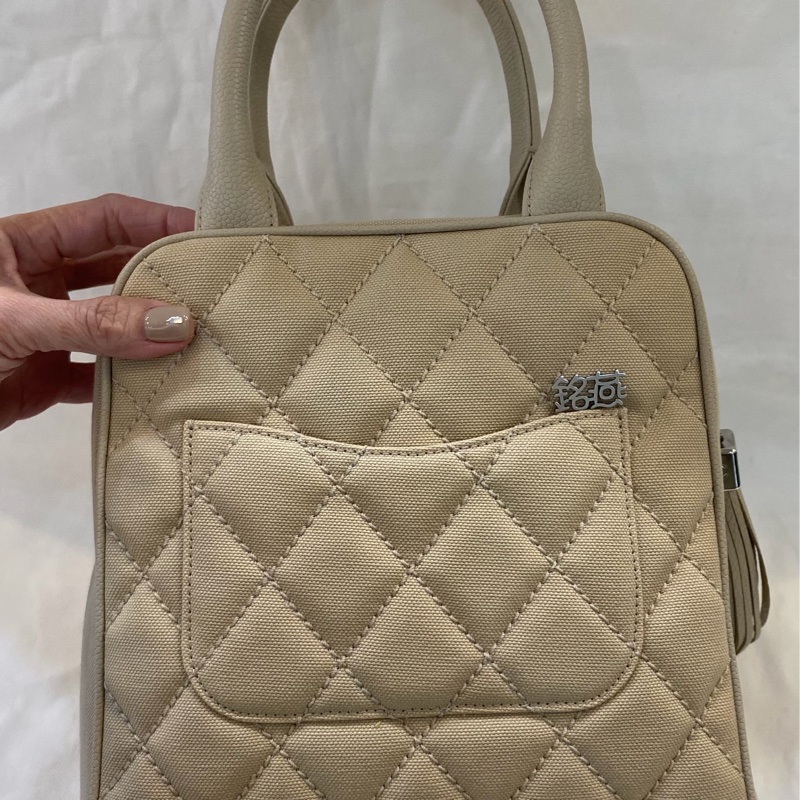 Chanel 手提帆布流蘇老香 米白-5