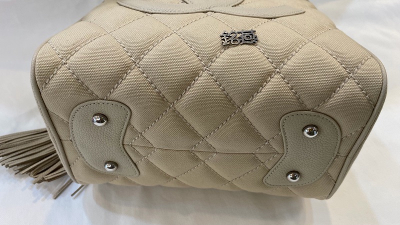 Chanel 手提帆布流蘇老香 米白-6