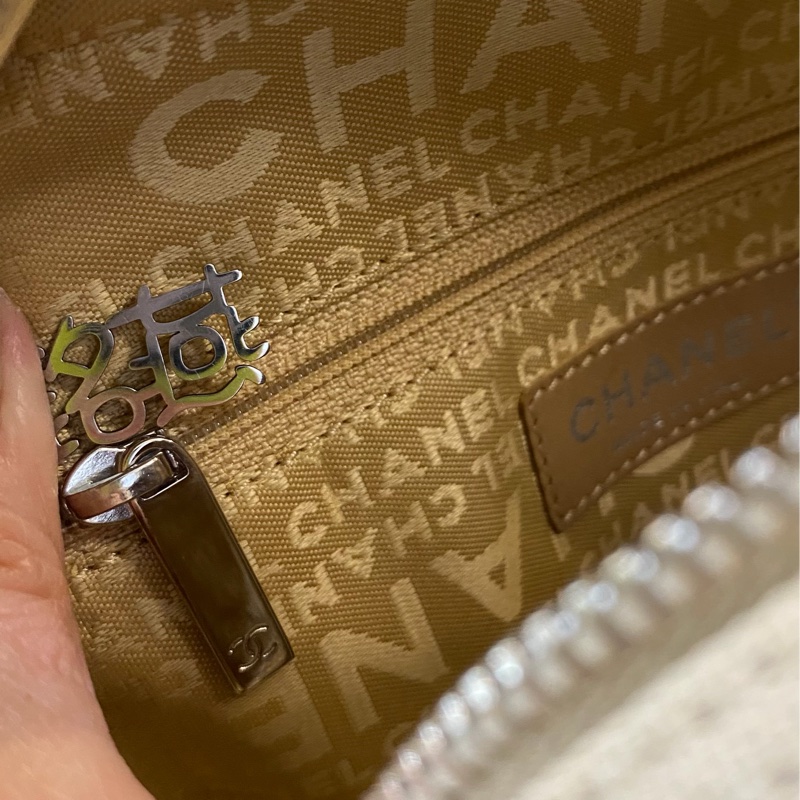 Chanel 手提帆布流蘇老香 米白-17