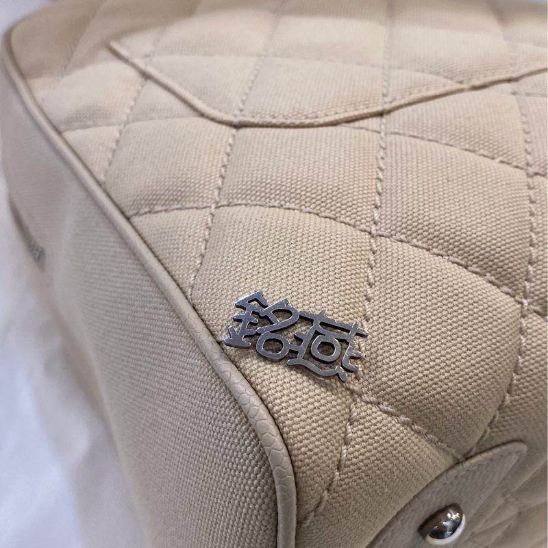 Chanel 手提帆布流蘇老香 米白-21