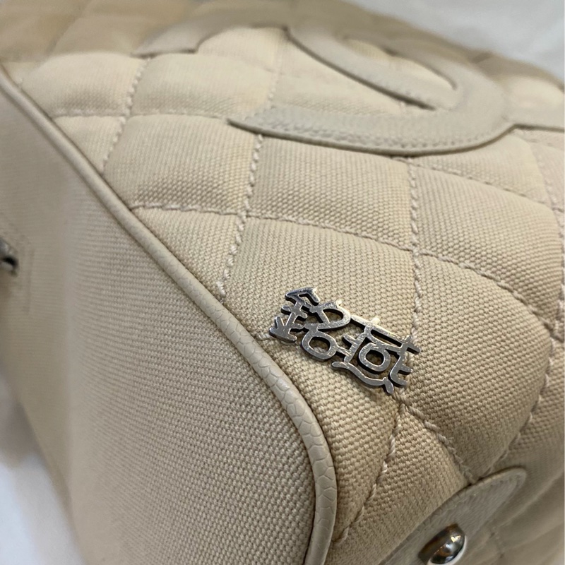 Chanel 手提帆布流蘇老香 米白-22